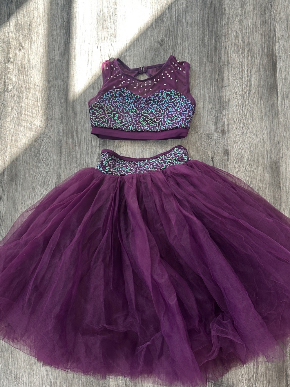 Balera - Purple Tulle Two-Piece Tutu Dance Set with Sequin Bodice - Size: MC